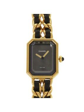 Chanel Premier L Leather Black Gold Quartz Watch Dial